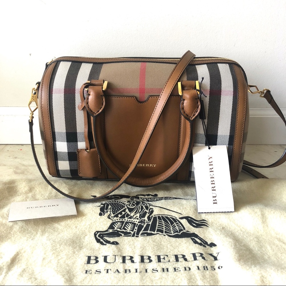 Burberry House Check Sartorial Medium Bowling Bag